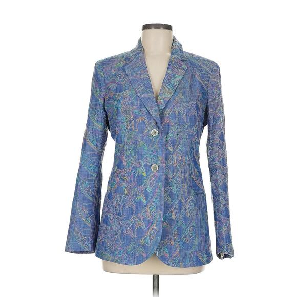 Robert Graham Jacket Penelope Woven Textured Blue Classic 6
